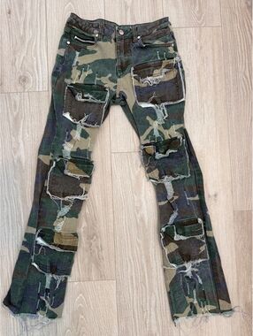 Rockstar Camo distressed skinny pants Youth 14